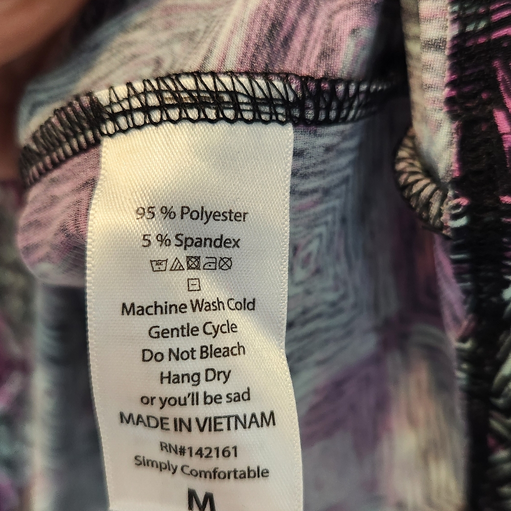 LuLaRoe Purple and Black Geometric A-Line Skirt - Picture 2 of 4